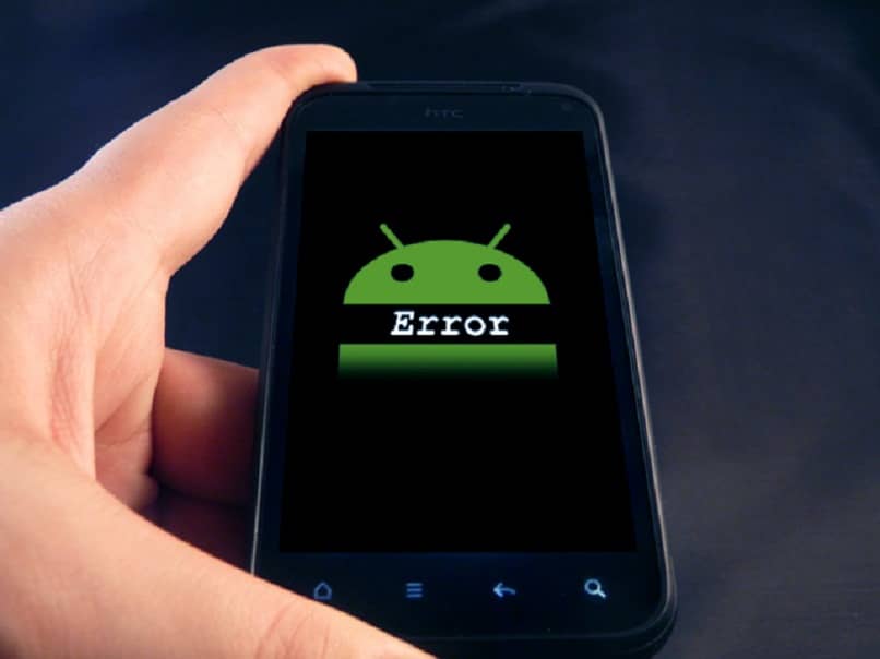 logo de android con error