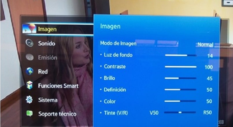 configurar aspectos de pantalla en una tv