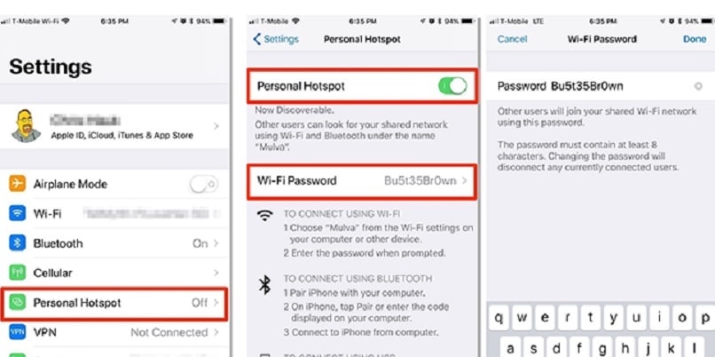 set up personal hotspot on iphone