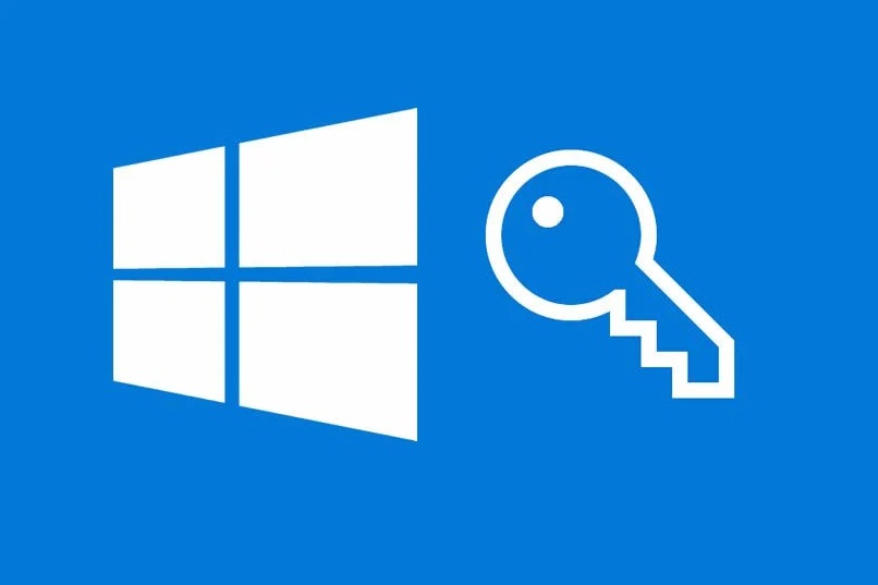 windows logo with key
