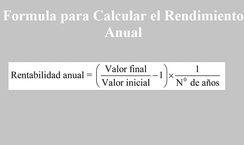 ecuacion para calcular el rendimiento anual