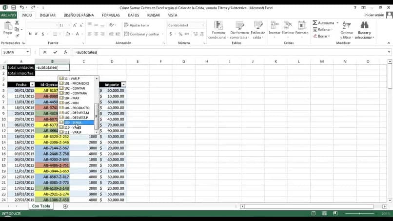 Cómo Sumar o Contar Celdas con el Mismo Color en Excel Fácil y Rápido (Ejemplo) Mira Cómo Se