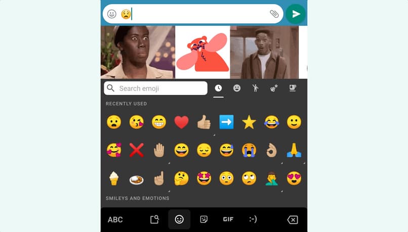 emojis and gifs on mobile