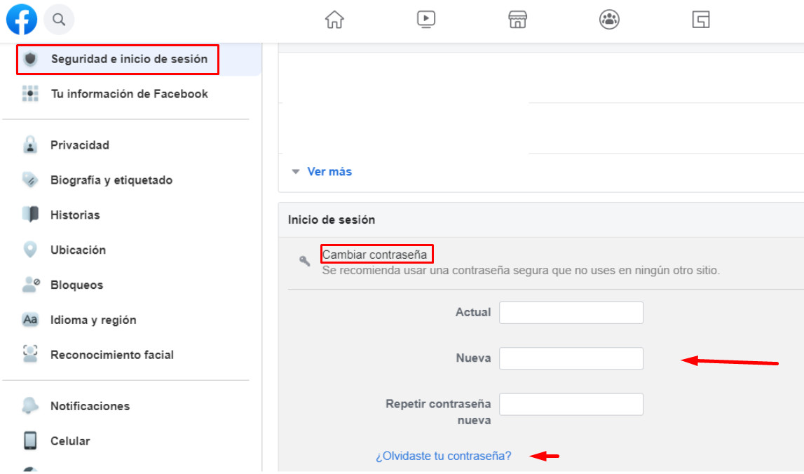 Cómo Cambiar o Restablecer la Contraseña de mi Cuenta de Facebook