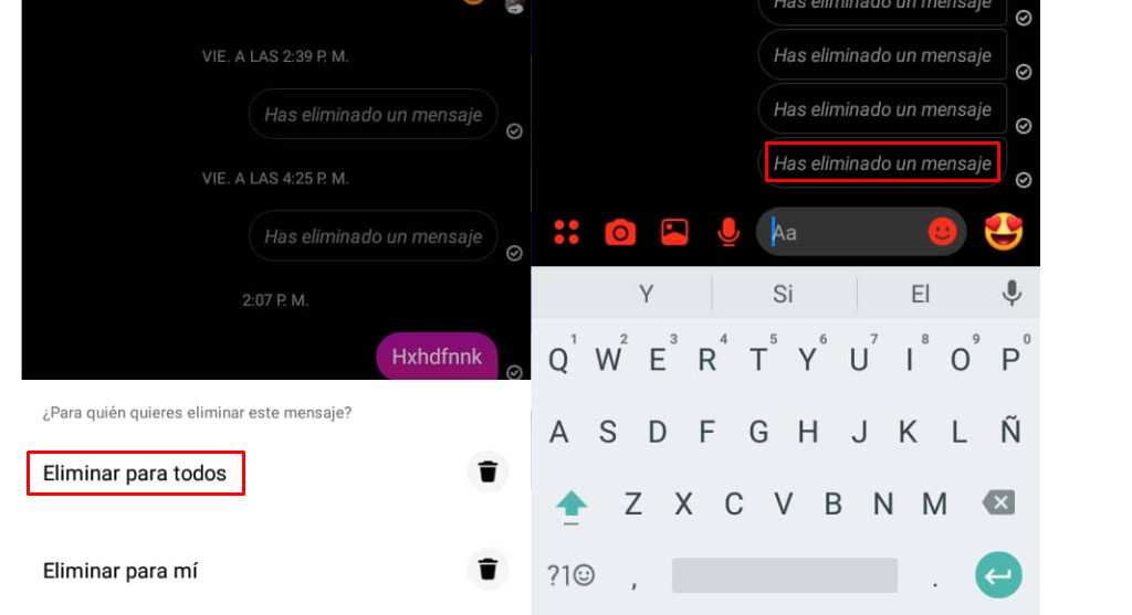 Como Puedo Eliminar un Mensaje Enviado de Messenger Antes de que lo