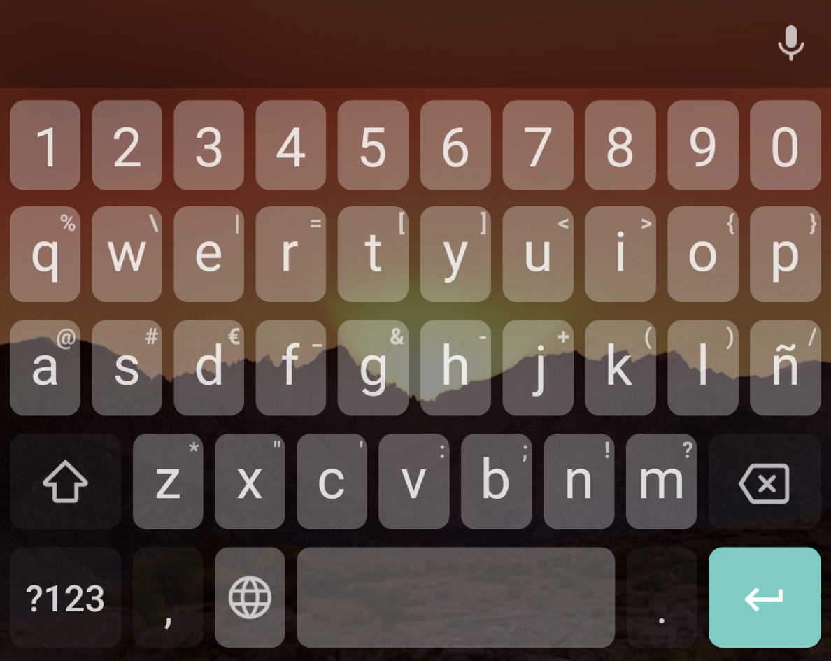 How to put the number row on top of the letters on the Google Android keyboard