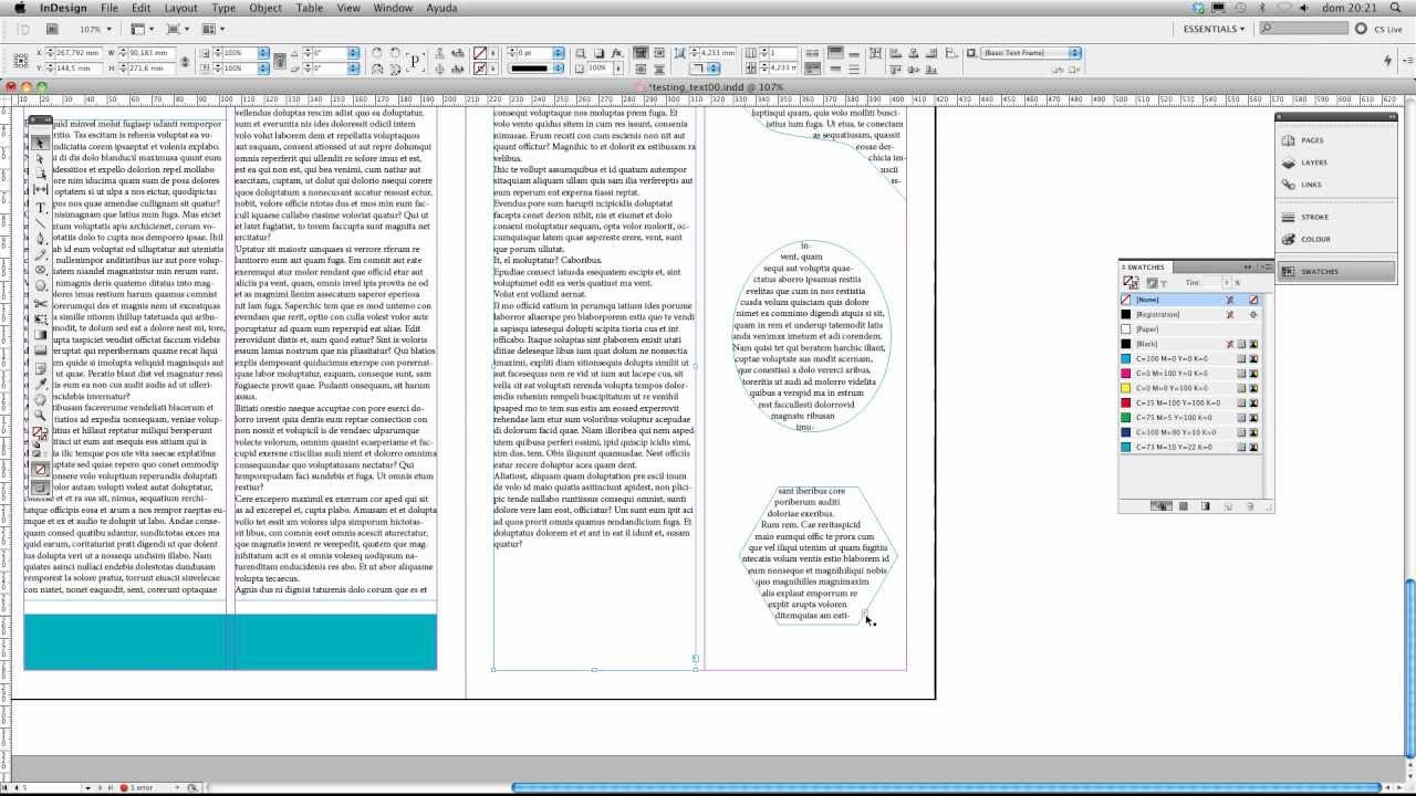 Cómo Agregar Texto a un Documento y Manipular los Marcos de Texto con Adobe InDesign cc Mira