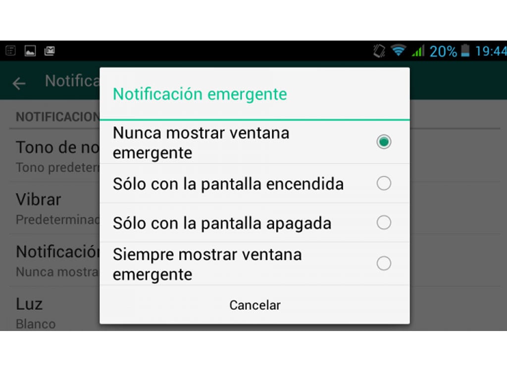 Cómo quitar o desactivar las notificaciones emergentes de WhatsApp