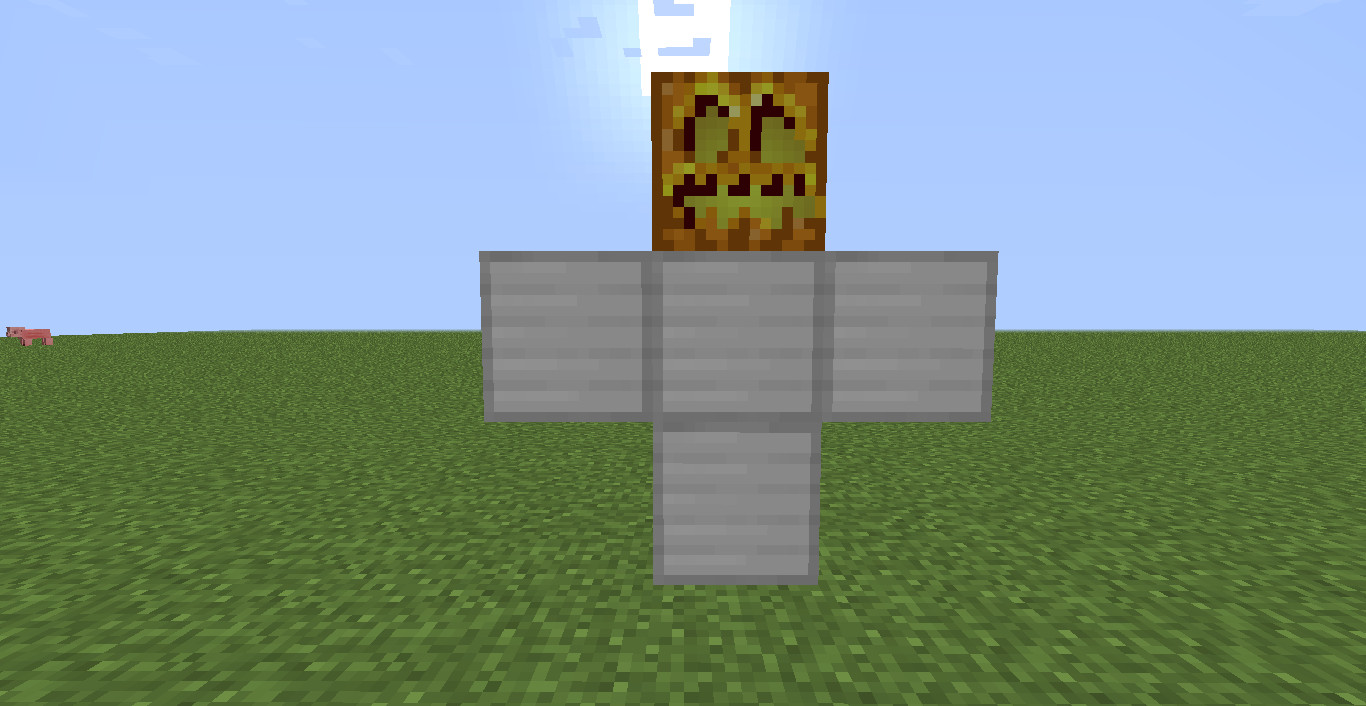 Cómo Hacer o Craftear un Golem en Minecraft De Hierro, Piedra