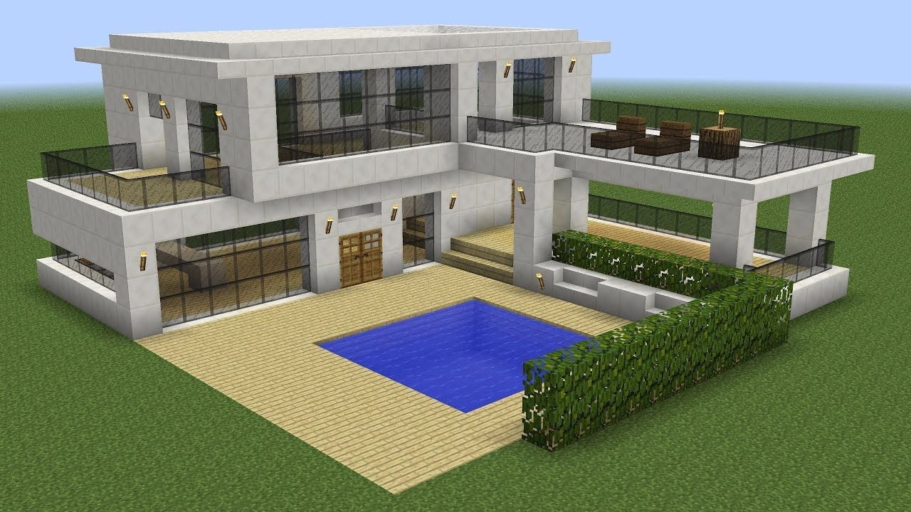 C Mo Hacer Una Incre Ble Casa Moderna De Hormig N En Minecraft Muy