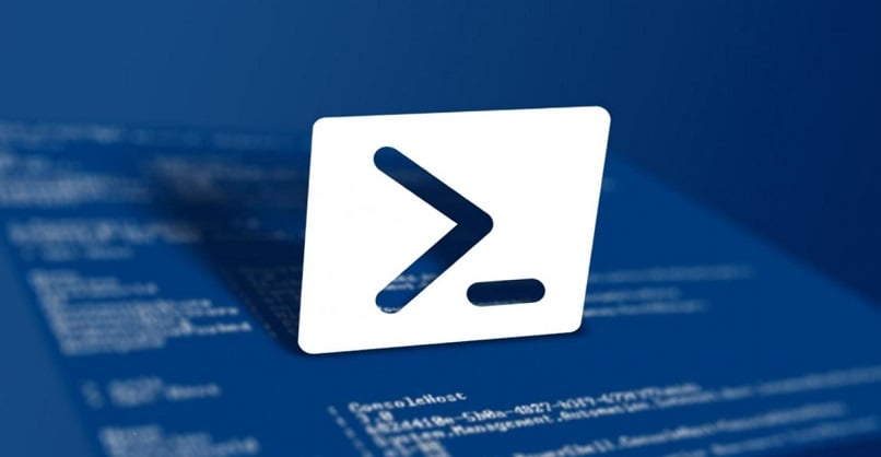 power shell icon over lines of code