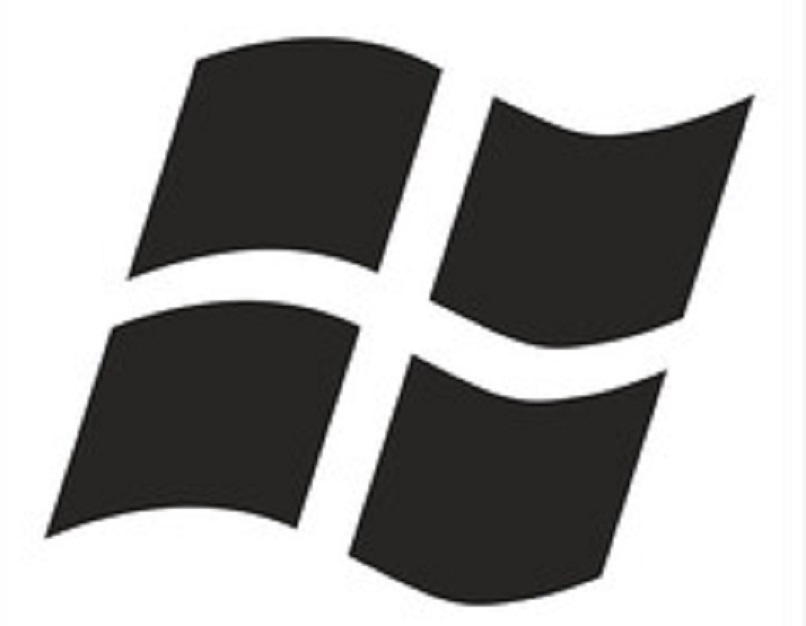 vista de logotipo de windows en blanco y negro