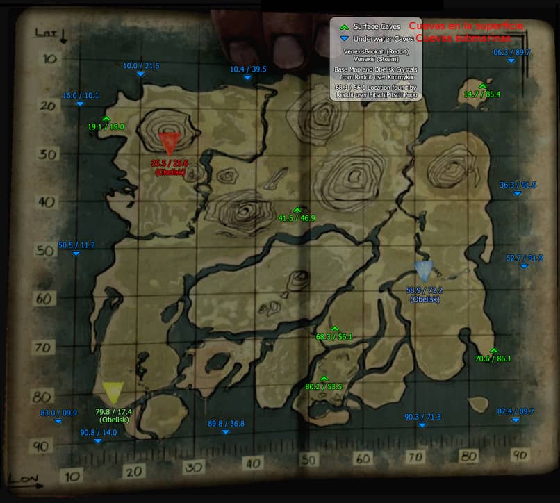 mapa del juego ark survival evolved