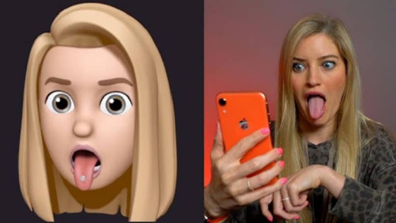 woman with a memoji sticking out tongue