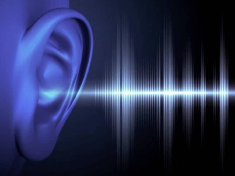 sound waves entering an ear