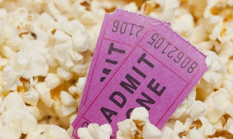 movie tickets dipped in popcorn