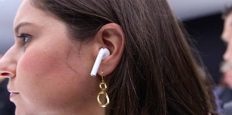 person using airpods