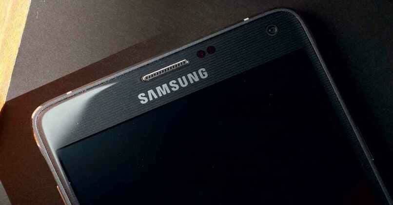 front of a samsung mobile device
