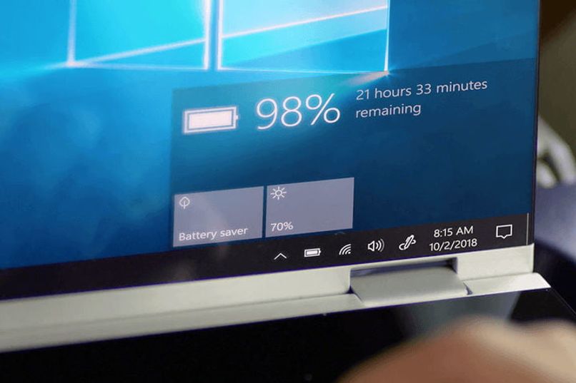   see the battery status in windows