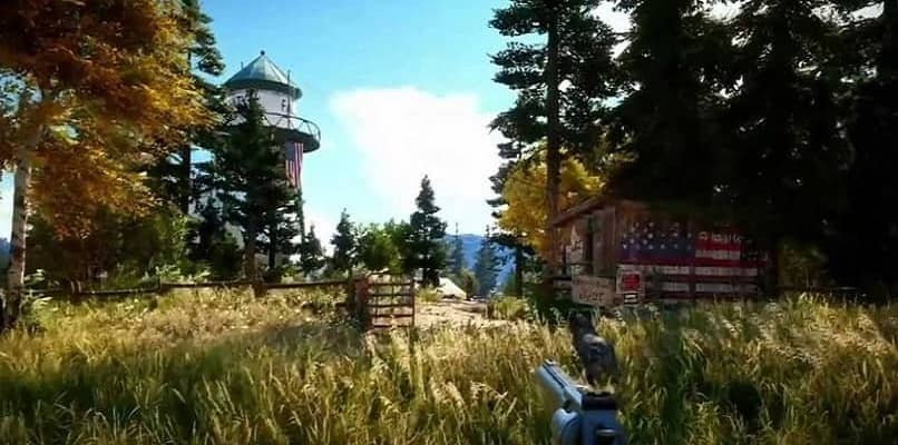 vista de imagen de pantalla de videojuego en montana