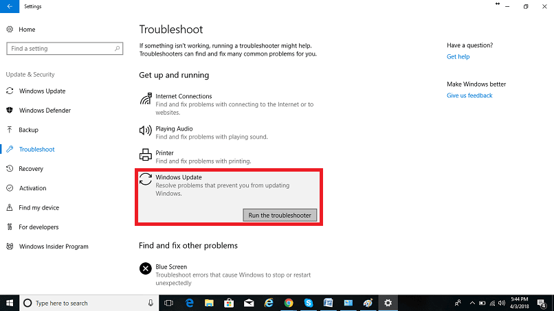 windows update ubicacion solucionador problemas
